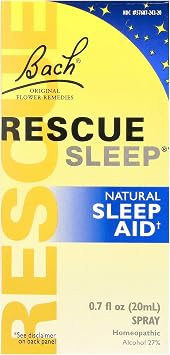 Bach RESCUE SLEEP Spray 20mL, Natural Sleep & Stress Relief Aid, Homeopathic Flower Essence, Vegan, Free of Melatonin, Sugar, and Gluten, Non-Narcotic, Non-Habit Forming