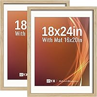 Vista 120 de VCK Paquete de 2 portarretratos de 8 x 10 pulgadas, roble natural, madera de alta gama con vidrio templado, para fotos de 5 x 7 pulgadas