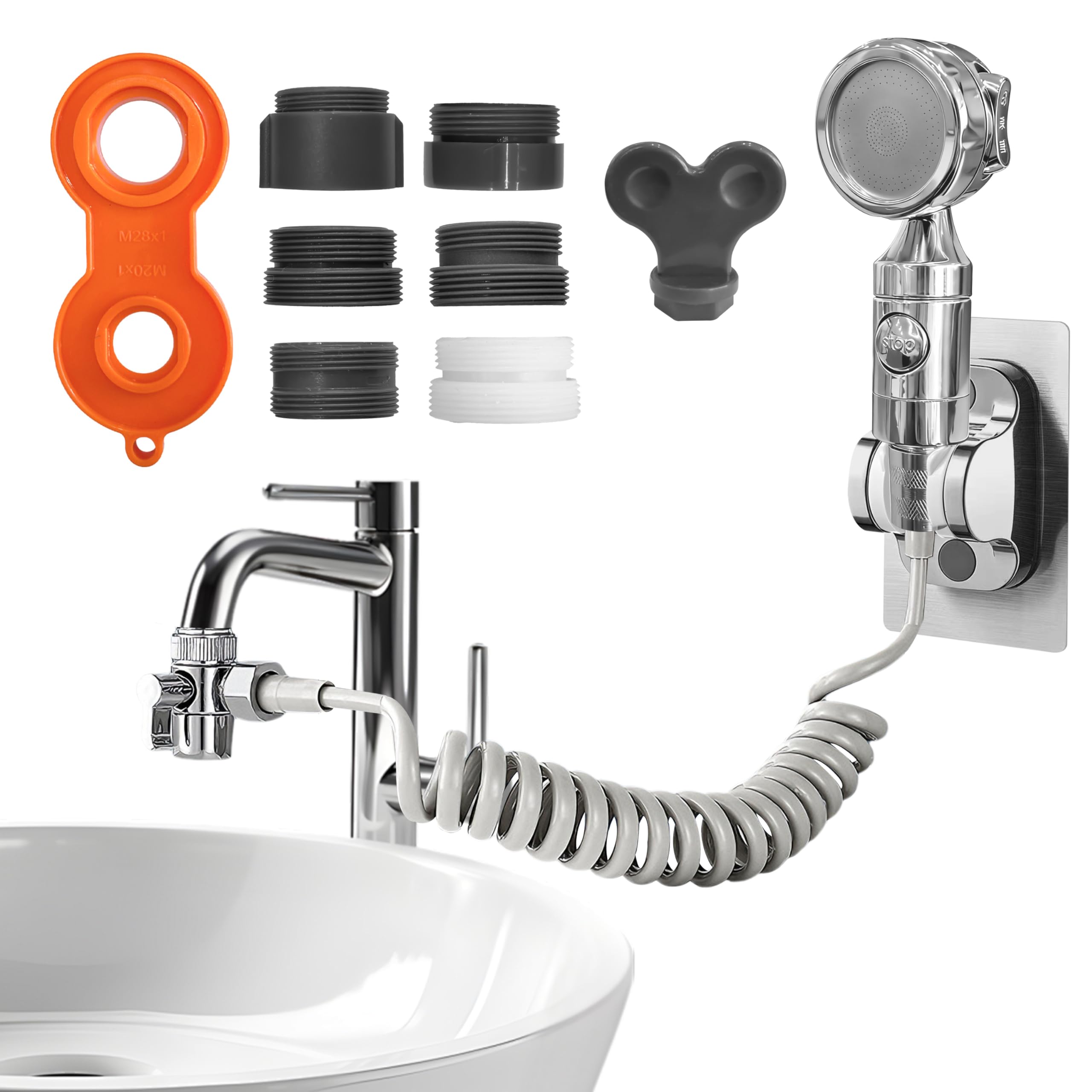 Cucina Doccetta Per Doccia，Con Tubo Retrattile 3M，Doccetta Per Lavandino,Facile Da Lnstallare, Set Doccetta Per Lavandino,Adatto Per Cucine, Bagni E Bagni Semicupi