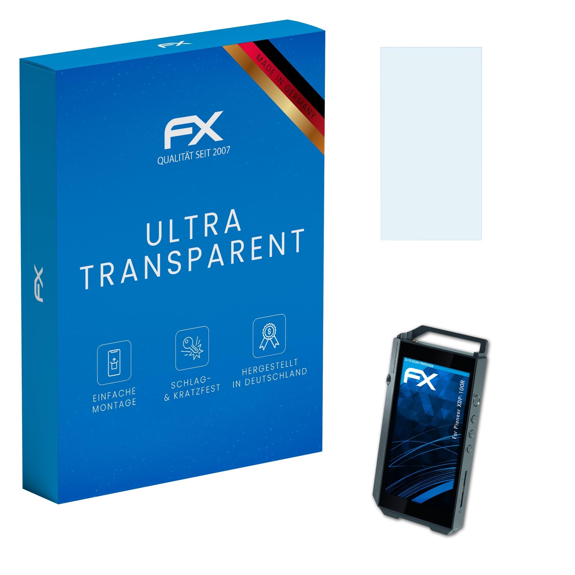 atFoliX Screen Protection Film compatible with Pioneer XDP-100R Screen Protector, ultra-clear FX Protective Film (3X)