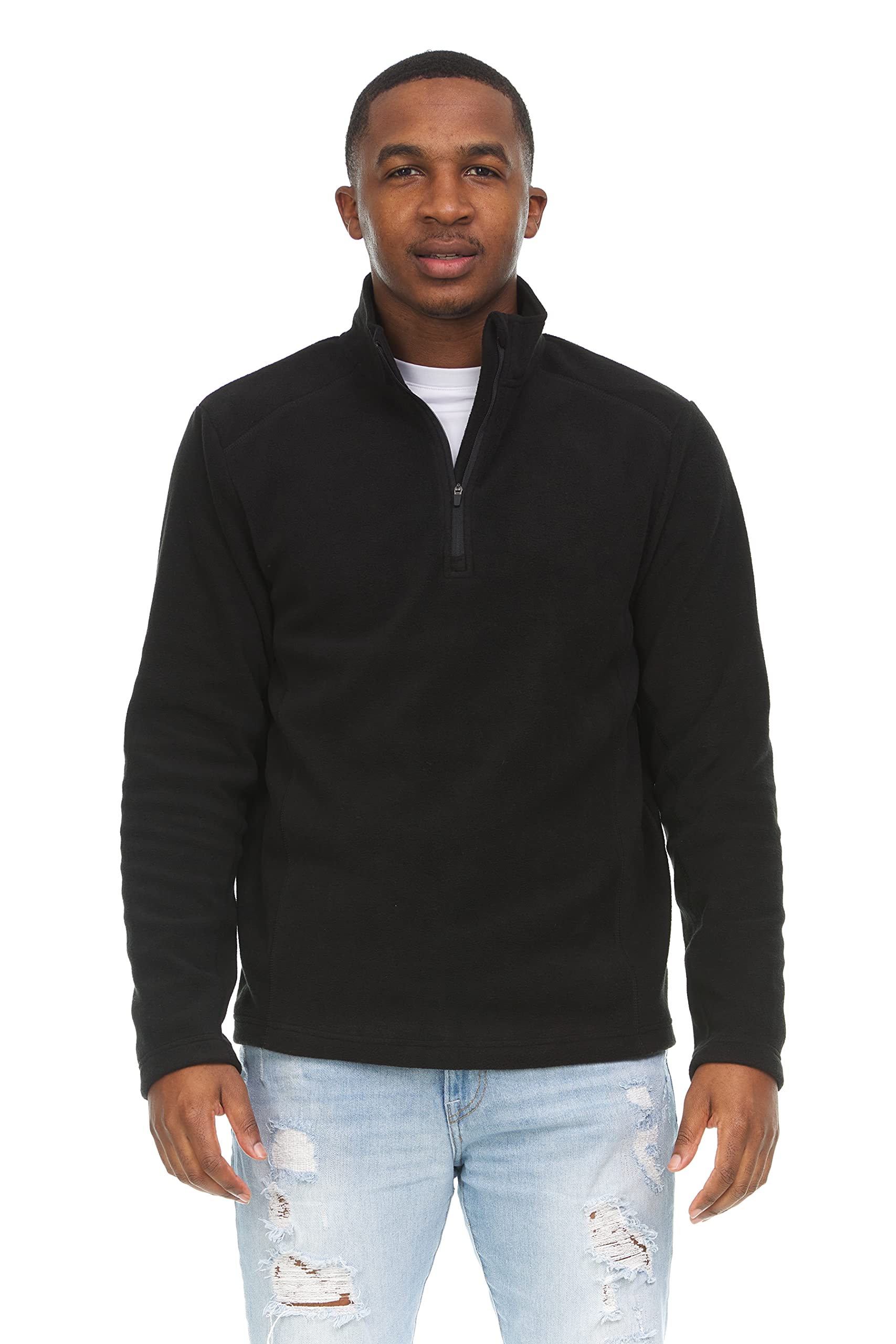 Swiss AlpsMens Quarter Zip Performance Polar Fleece Pullover Sweatshirt