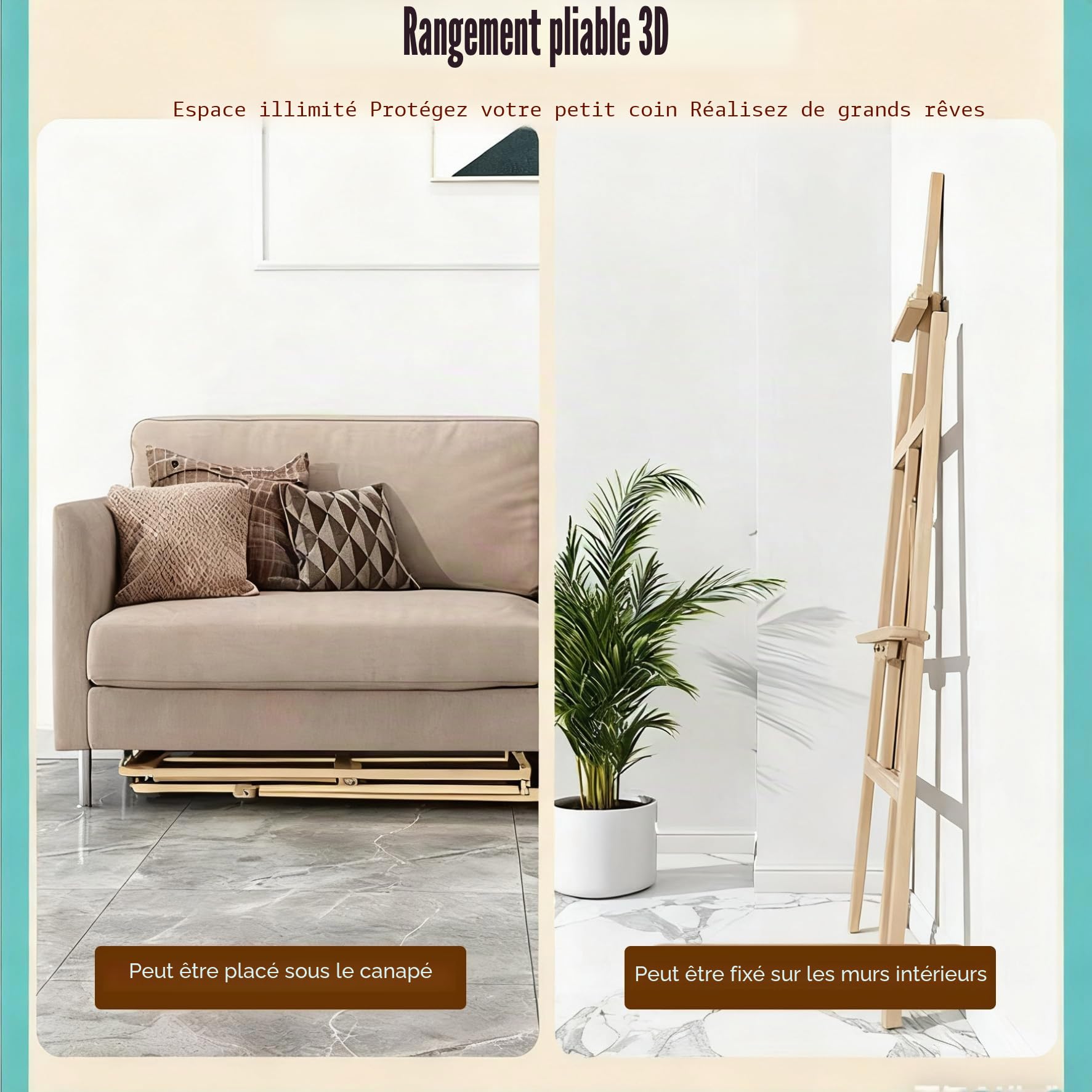 2PCS Chevalet Peinture，Chevalet Bois，Chevalet En Bois Massif De 175 Cm, Hauteur Réglable, Adapté à La Création Artistique Pour Enfants Et Adultes Ainsi Qu'à Une Utilisation Lors De Mariages