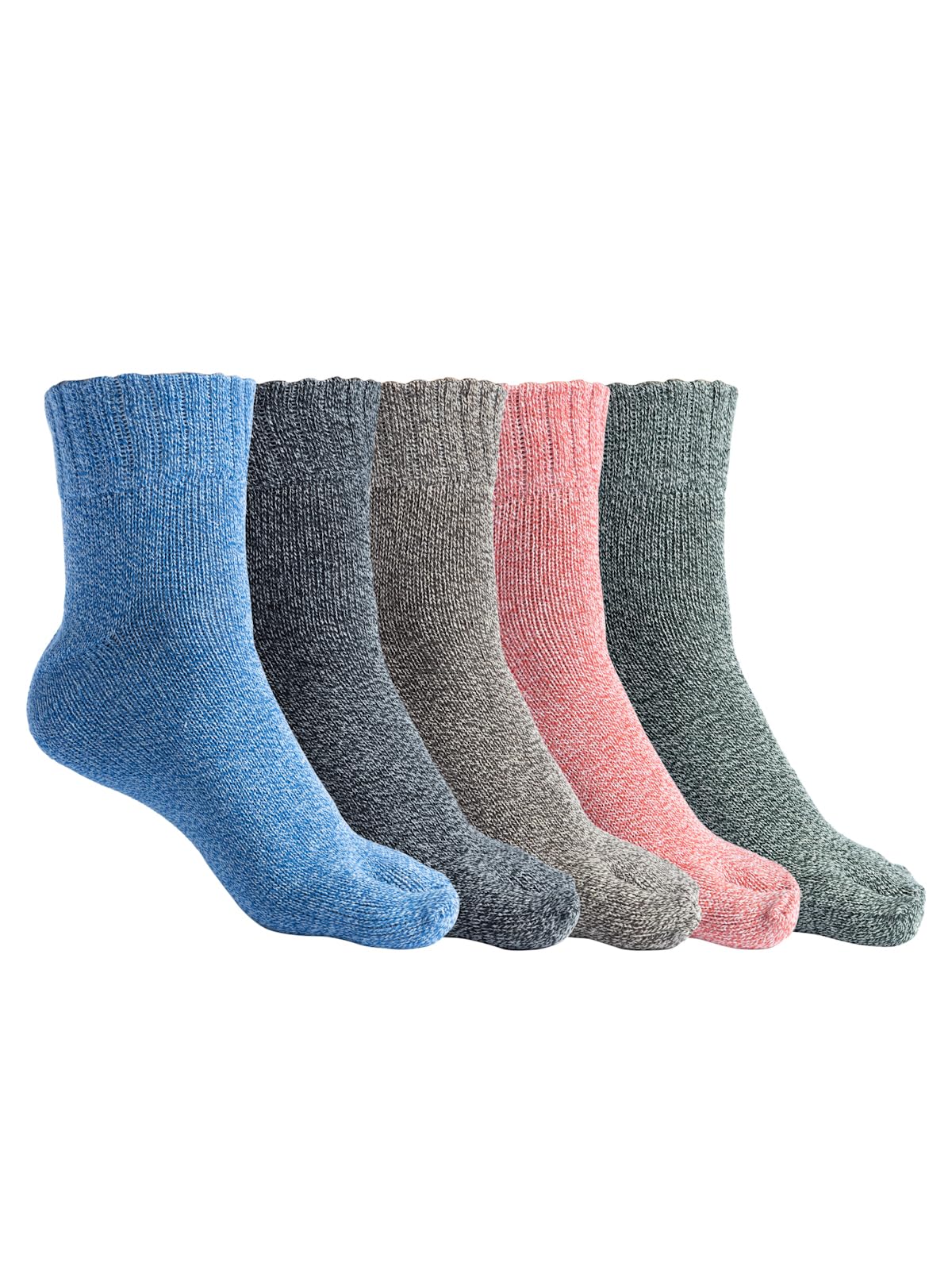 texlon Womens Double Shade Thick Woolen Winter Ankle Socks – Warm, Cozy, Plush Thumb Design, Soft and Comfortable, Multicolor Style, Pack of 5-picture-17