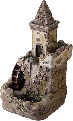 Miniatura 8 de Alpine Corporation 35 pulgadas de alto castillo de hadas para exteriores decoración artística escalonada