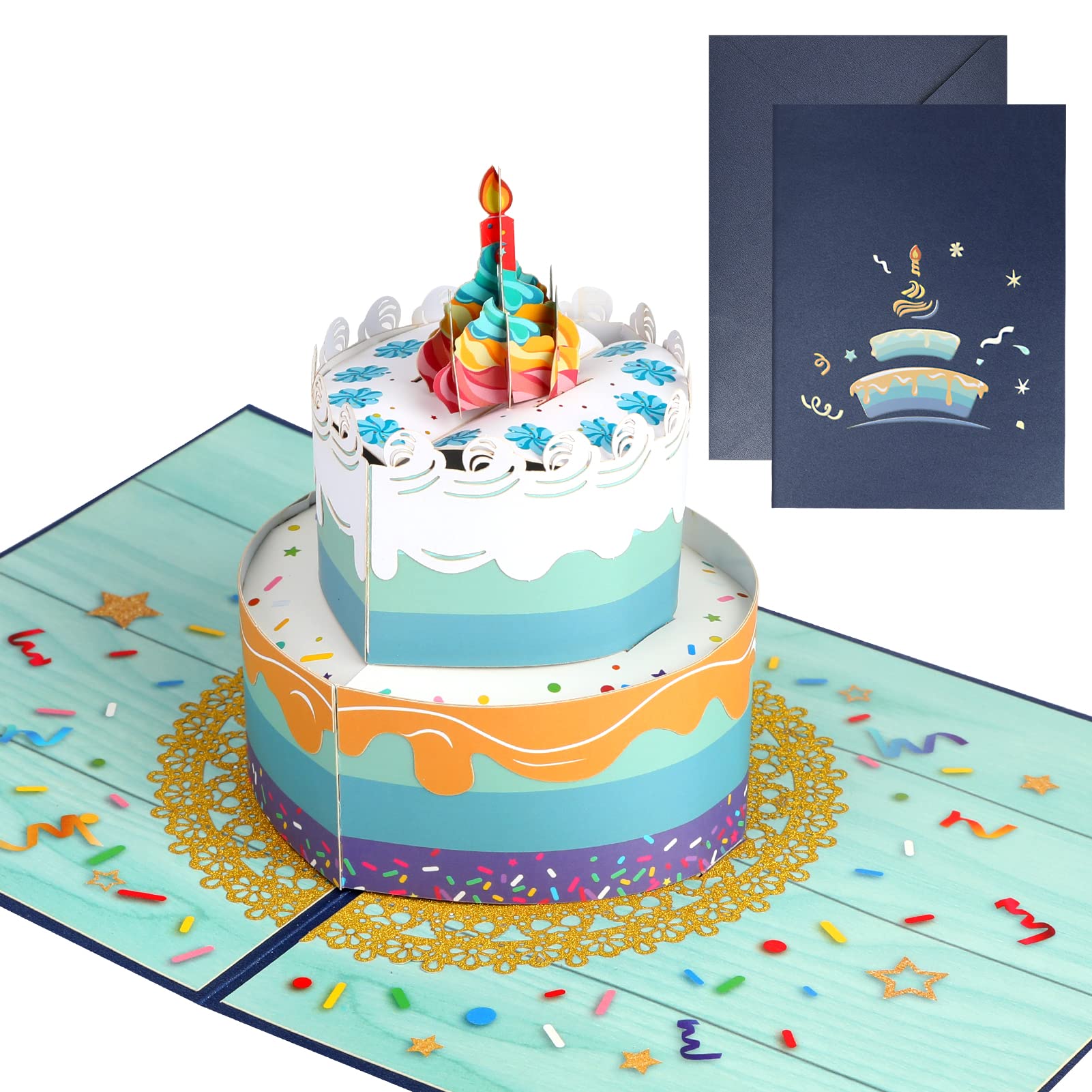 Tarjeta Cumpleaños Ribbli Tarjeta Eergente De Felicitación 3D De Cupleaños  Floral Postal Cumpleaños, image size:1601x1601