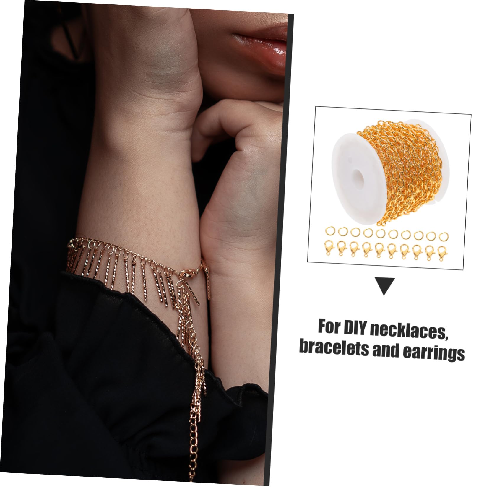 NUOBESTY 5sätze Schmuckkette Karabiner Und Sprungringen Für -schmuckherstellung Goldene Kreuzkette Für Und Armbänder Installieren Langlebige Materialien