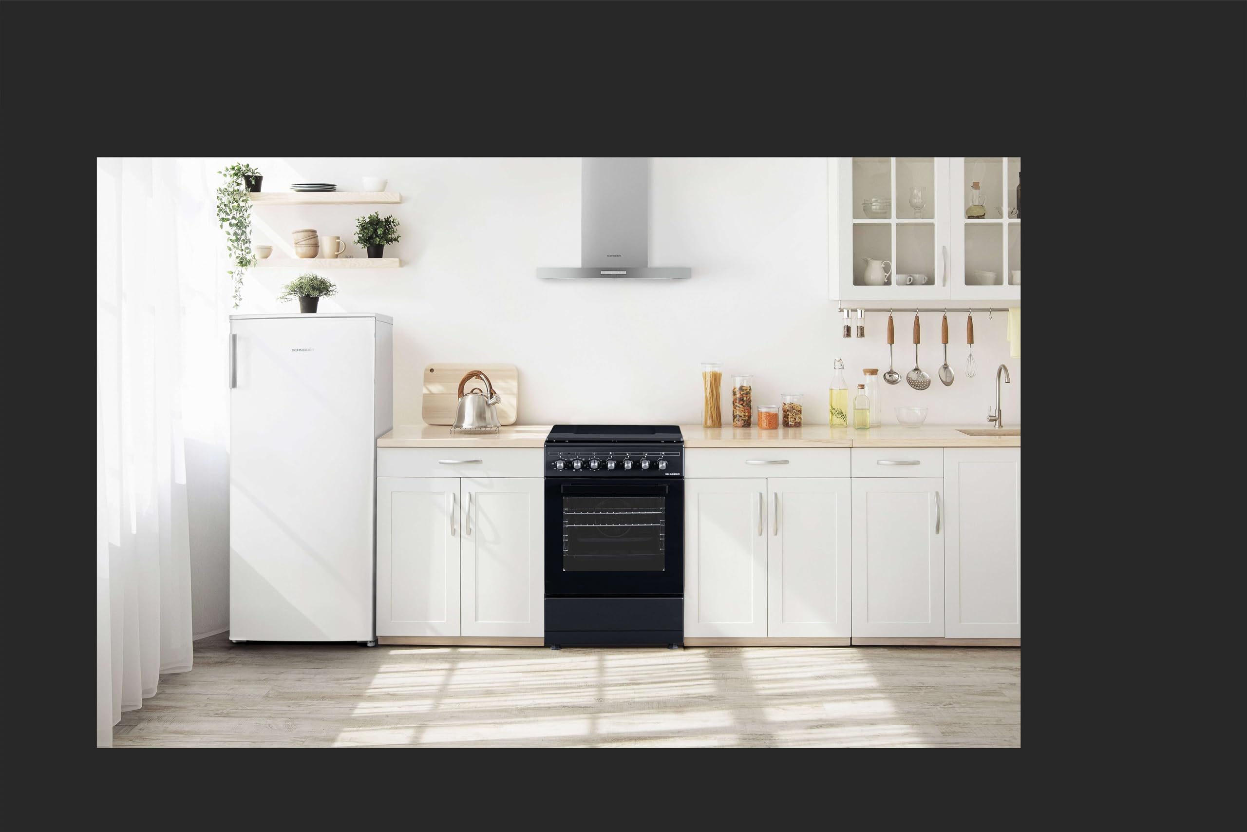 Schneider SCCG54C-BM - Cuisinière gaz Black mat