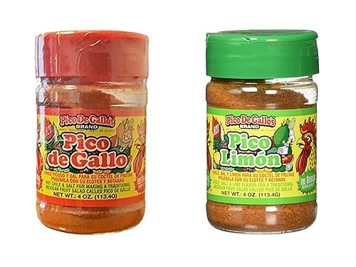 Pico De Gallo's Hot Chile and Salt & Pico Limon - Juego de condimentos de 4 onzas (paquete de 2)