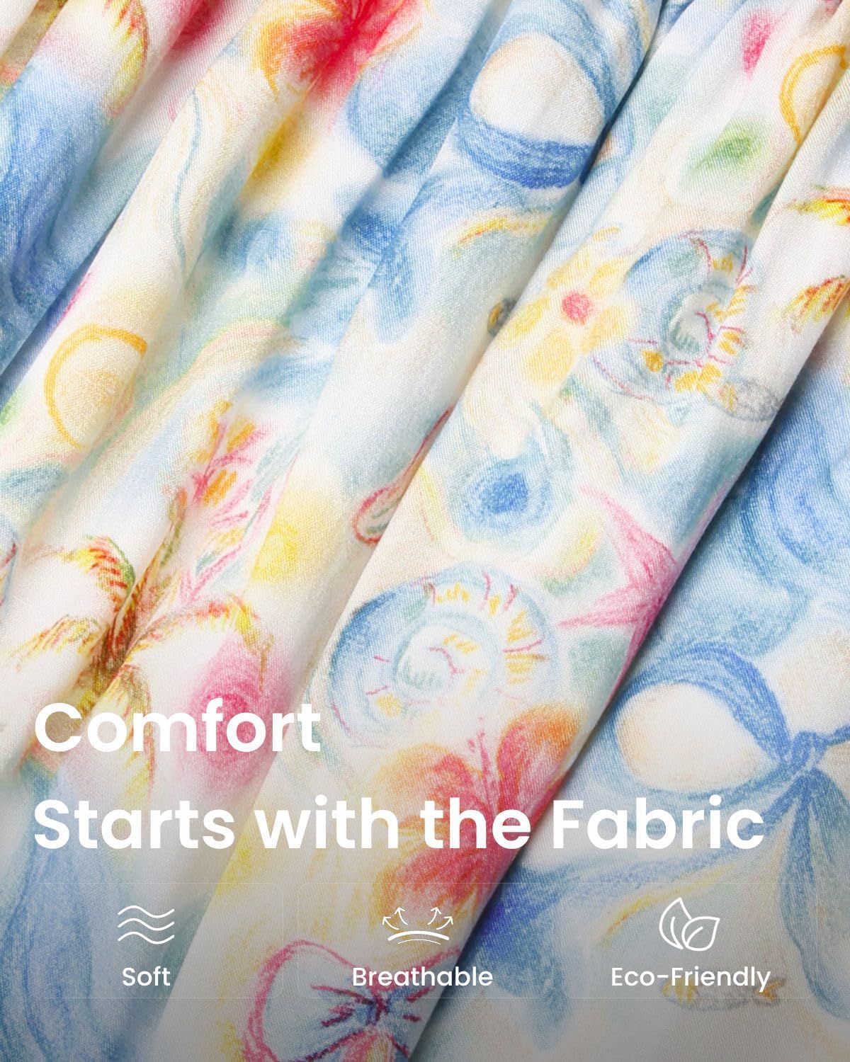 WELAKEN Girls Summer Dresses Flutter Sleeve Criss Cross Back A-Line Sundress - Image 6