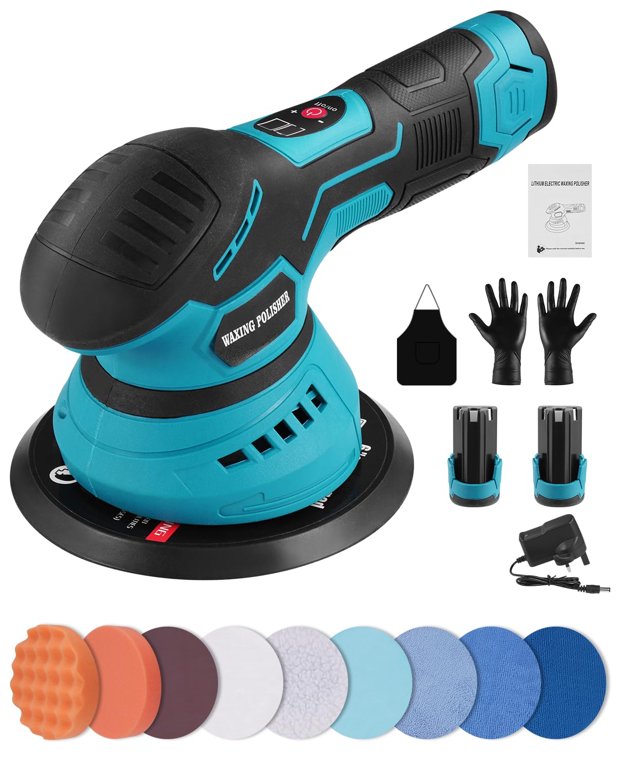 Polisseuse Sans Fil MellWin 150mm - 8 Vitesses - Compatible Batterie Makita 18V