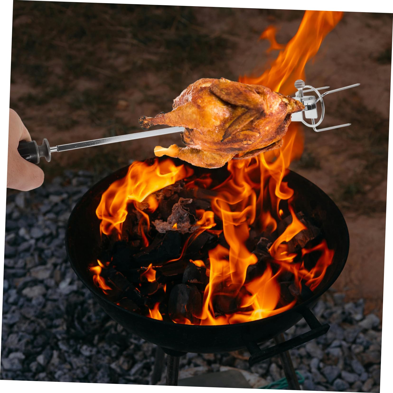 ibasenice 2 Set forchetta da barbecue spiedini alla griglia forchetta per grigliare la carne forchette per grigliate domestiche Fornitura di grigliate di pollo Acciaio inossidabile Silver