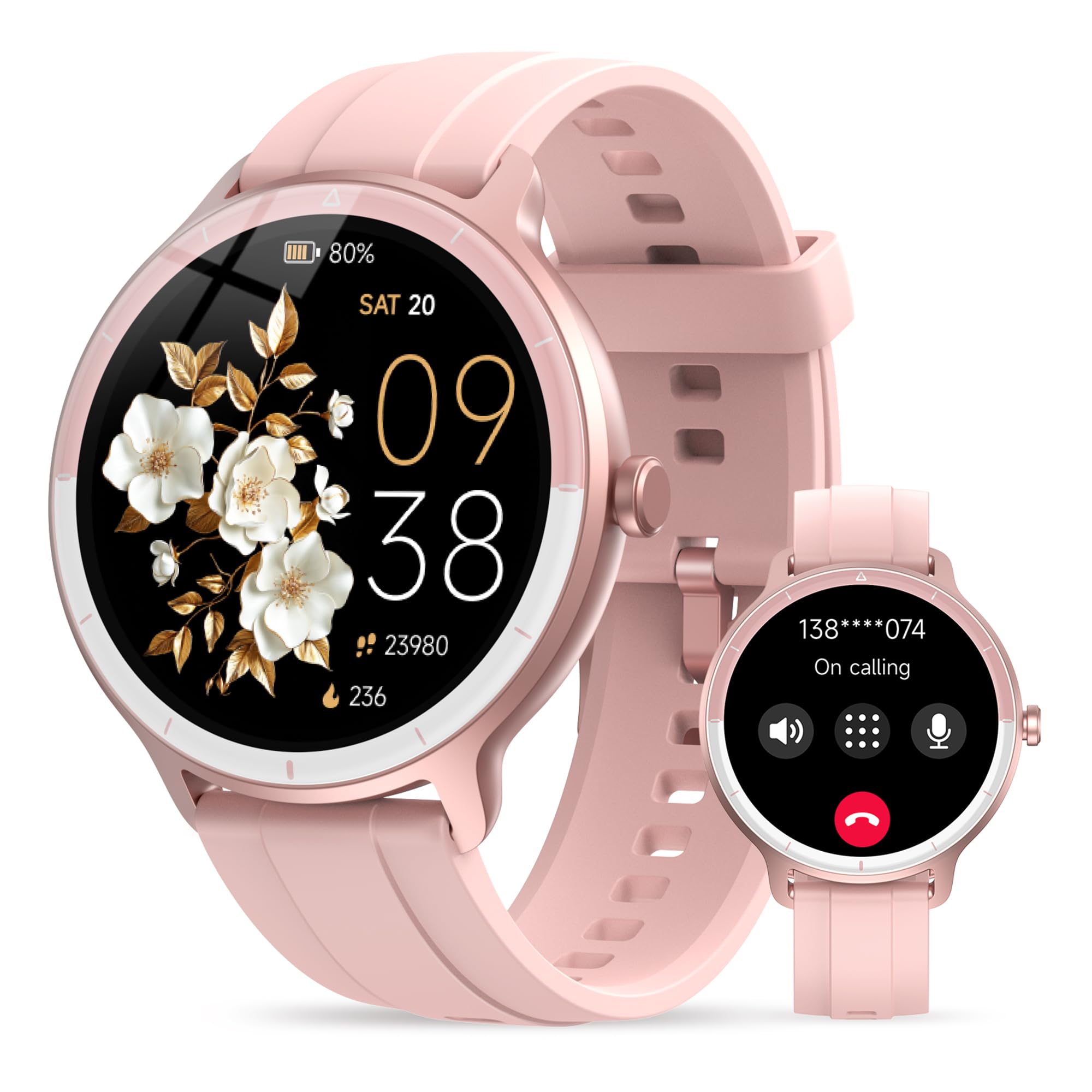 Smart Watch for Women Make Answer Calls AI Voice Assistant Fitness Tracker with Pedometer Sleep Activity Tracking IP68