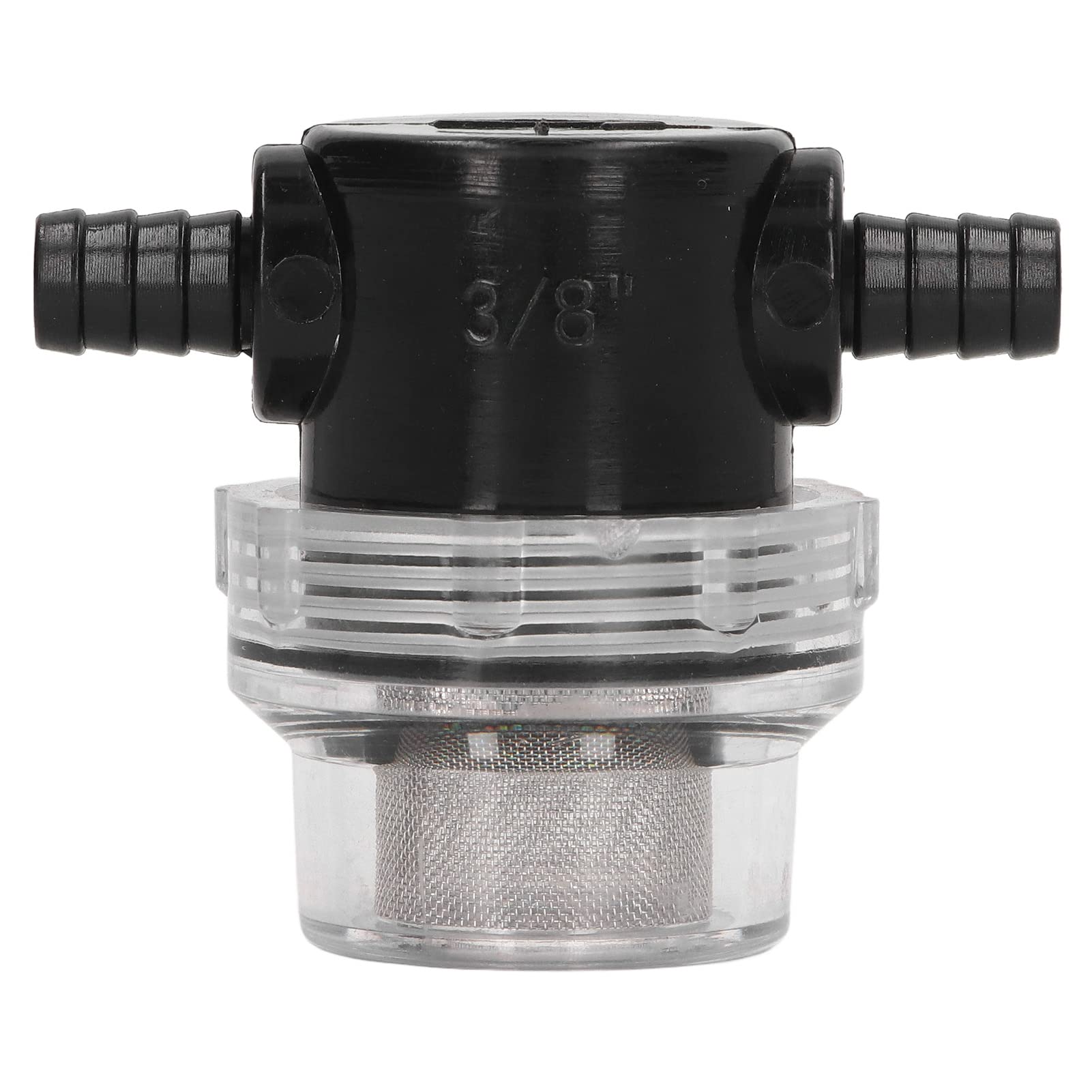 Filtro Pompa da 3/8 Pollici 1/2 Pollici Filtro Pompa DC 12V, Filtro Pompa Acqua in Linea Stainer Barb ABS Uscita 3/8 Pollici 1/2 Pollici per Pompe DC 12V 80 PSI