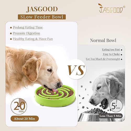 Miniatura 2 de JASGOOD Cuenco de alimentación lenta para perros medianos, antigolpe, cuencos de alimentación lenta para mascotas, para evitar la hinchazón, para