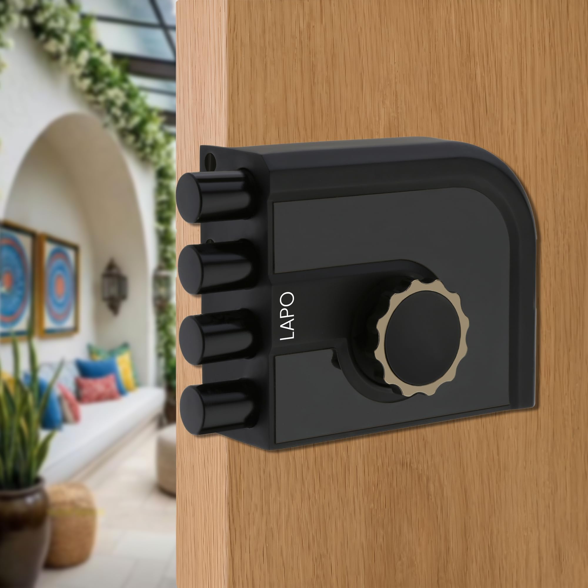 LAPO Rim Lock, Applicable to Main & Safety Doors, TwinPin Extreme Dead Bolt Lock, Suitable for Single, Sliding & Gate Doors, Black Finish, 3 Keys, Reversible Knob, 3 Years Warranty — Amazon image 17