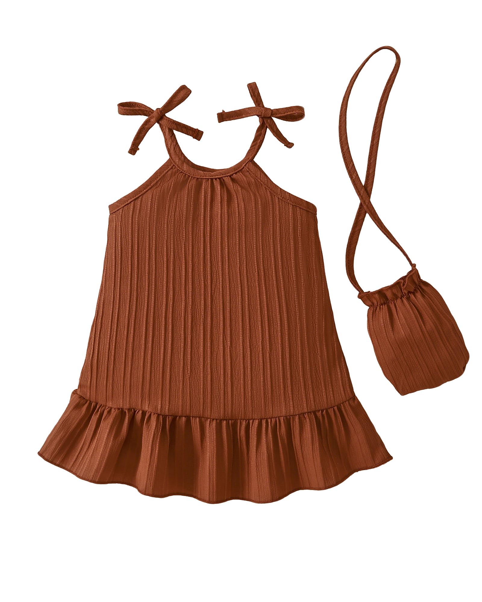 Weebaby Toddler Girl Clothes Baby Summer Outfits Sleeveless Halter Top Ruffle Short Set Cute Kids Clothes Girls