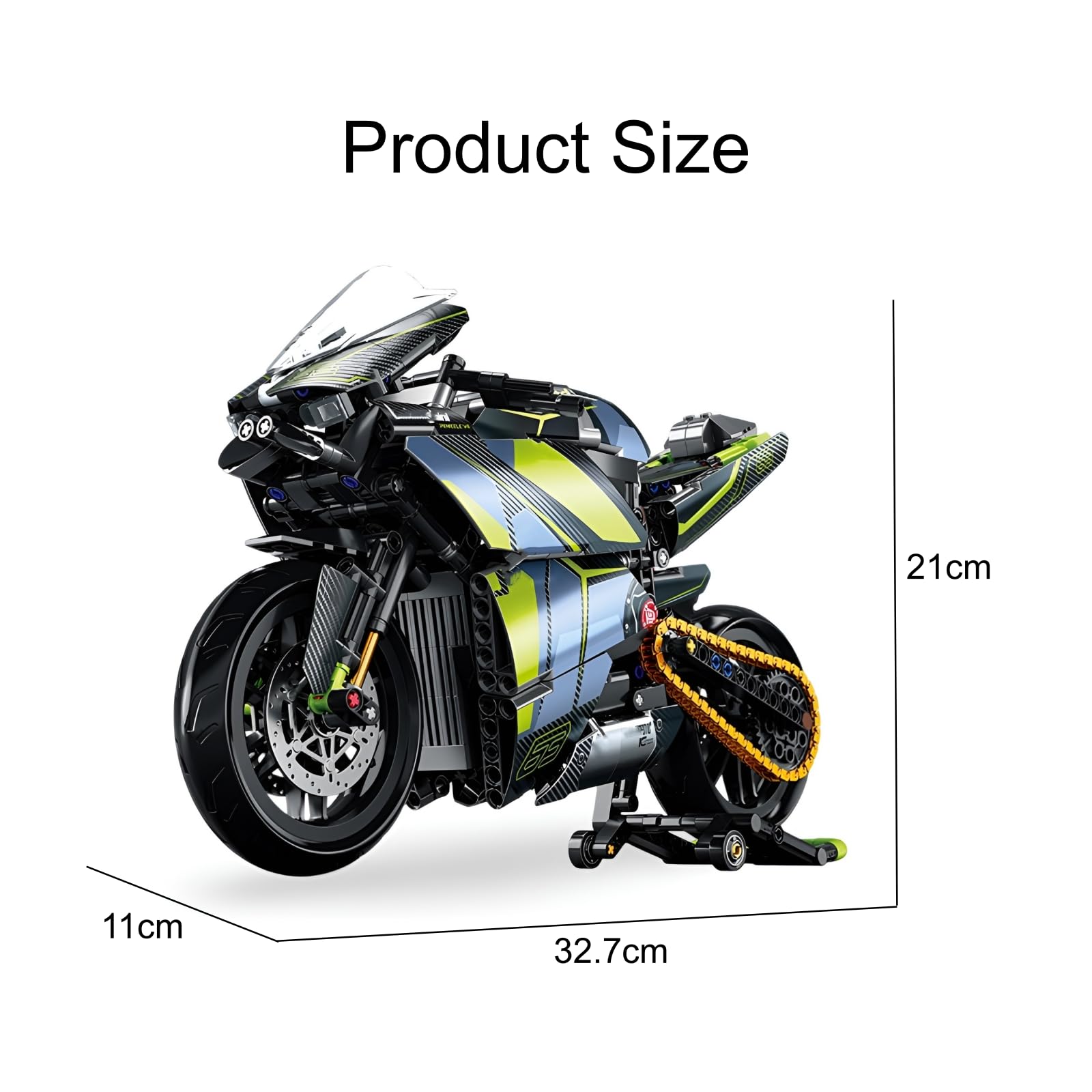 Blocs de Construction de Moto MG04, Briques de Serrage Superbike 1:8, 800 Pièces, Jouet pour Adultes et Enfants, Objet de Collection, Cadeau Décoration