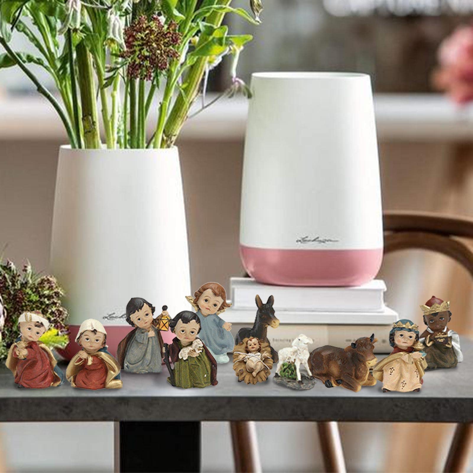 Presepe di Natale in Resina – Set da 11 Pezzi | Modello Decorativo Elegante