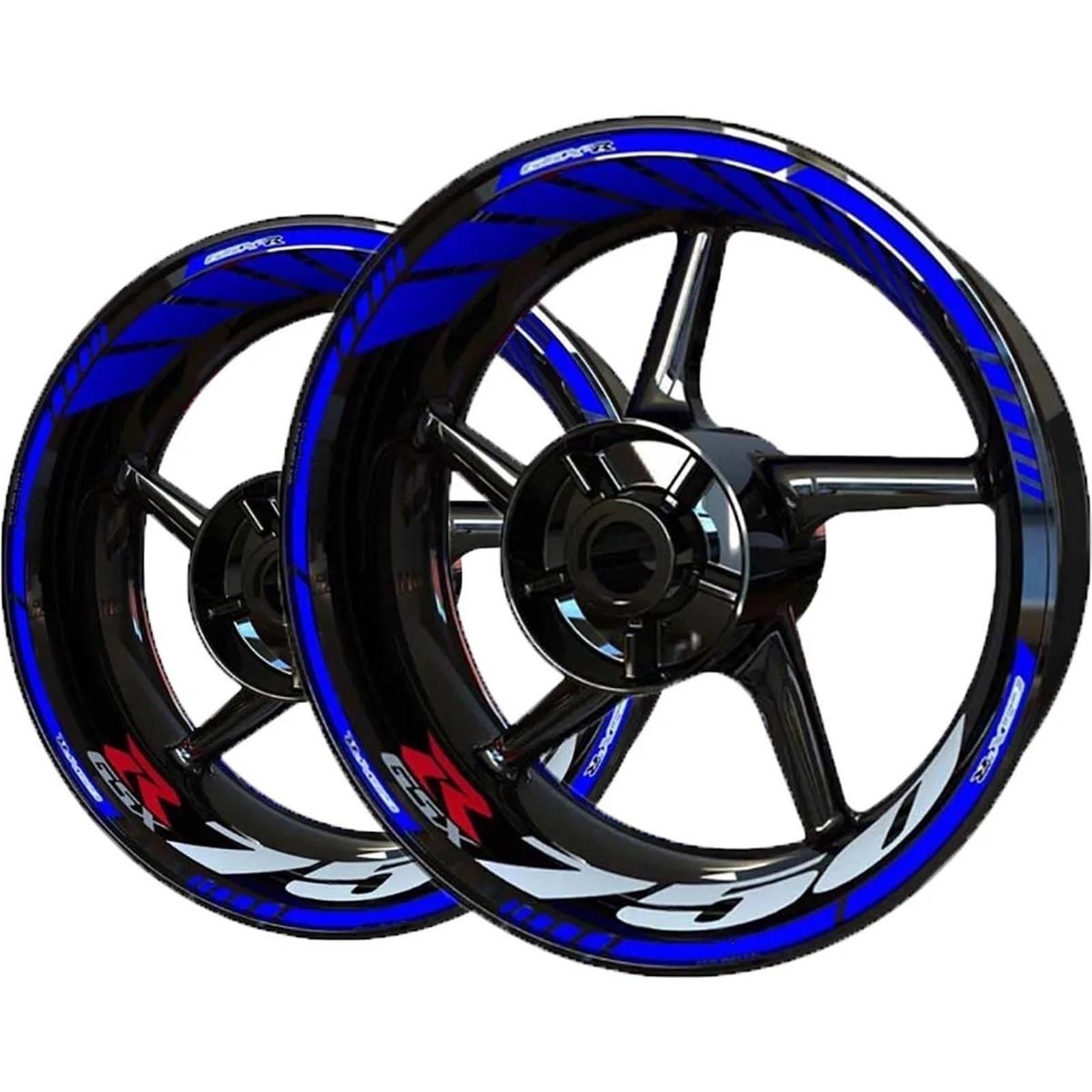 XWDPDNHHD Wheel Stickers Motorcycle Wheel Sticker Decal For Suzuki GSXR 750 GSXR750 Rim Tyre Stripe Tape Decoration Hub Stickers Decals Rim Decal(Color 5)