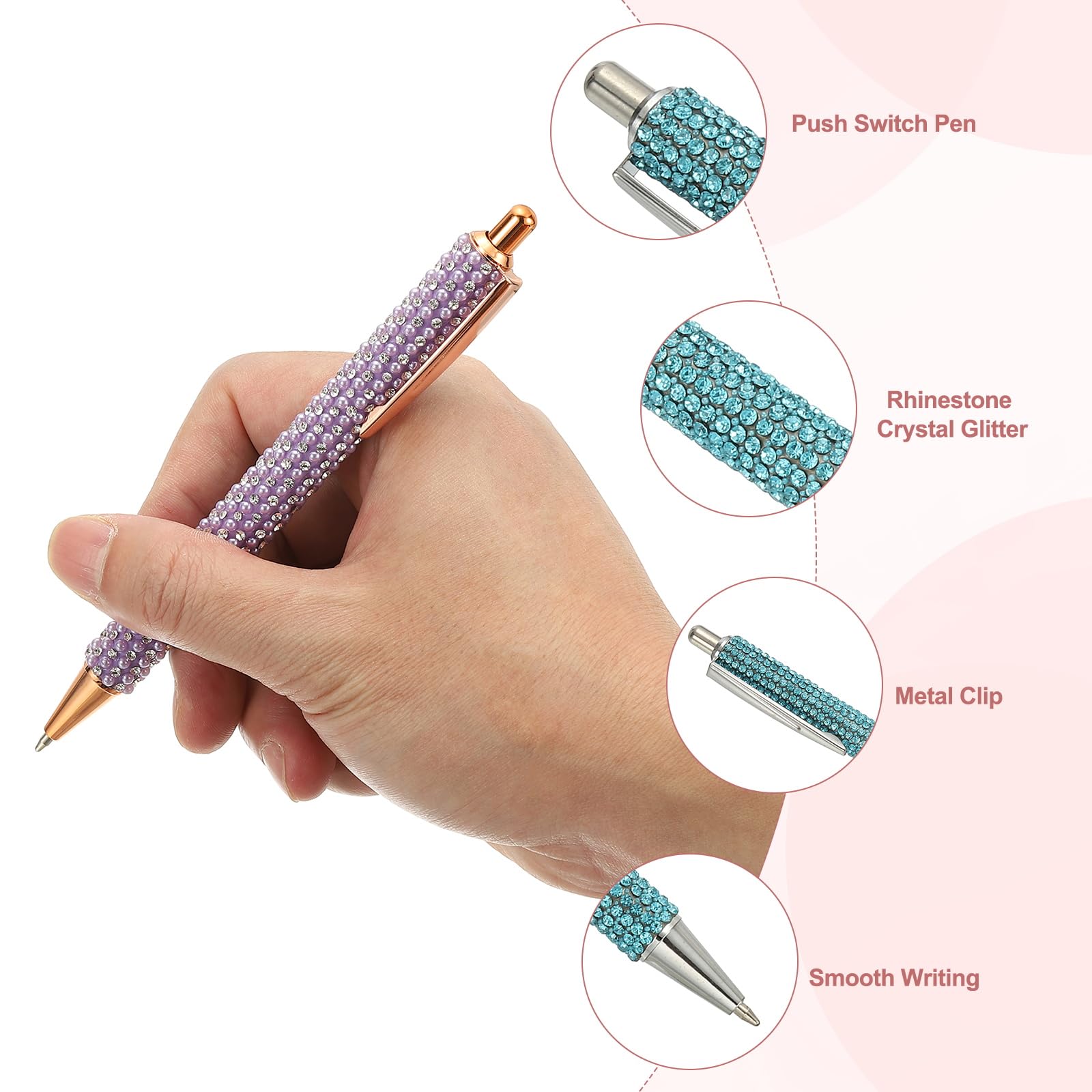 PATIKIL Rhinestone Metal Ballpoint Pen - Image 3