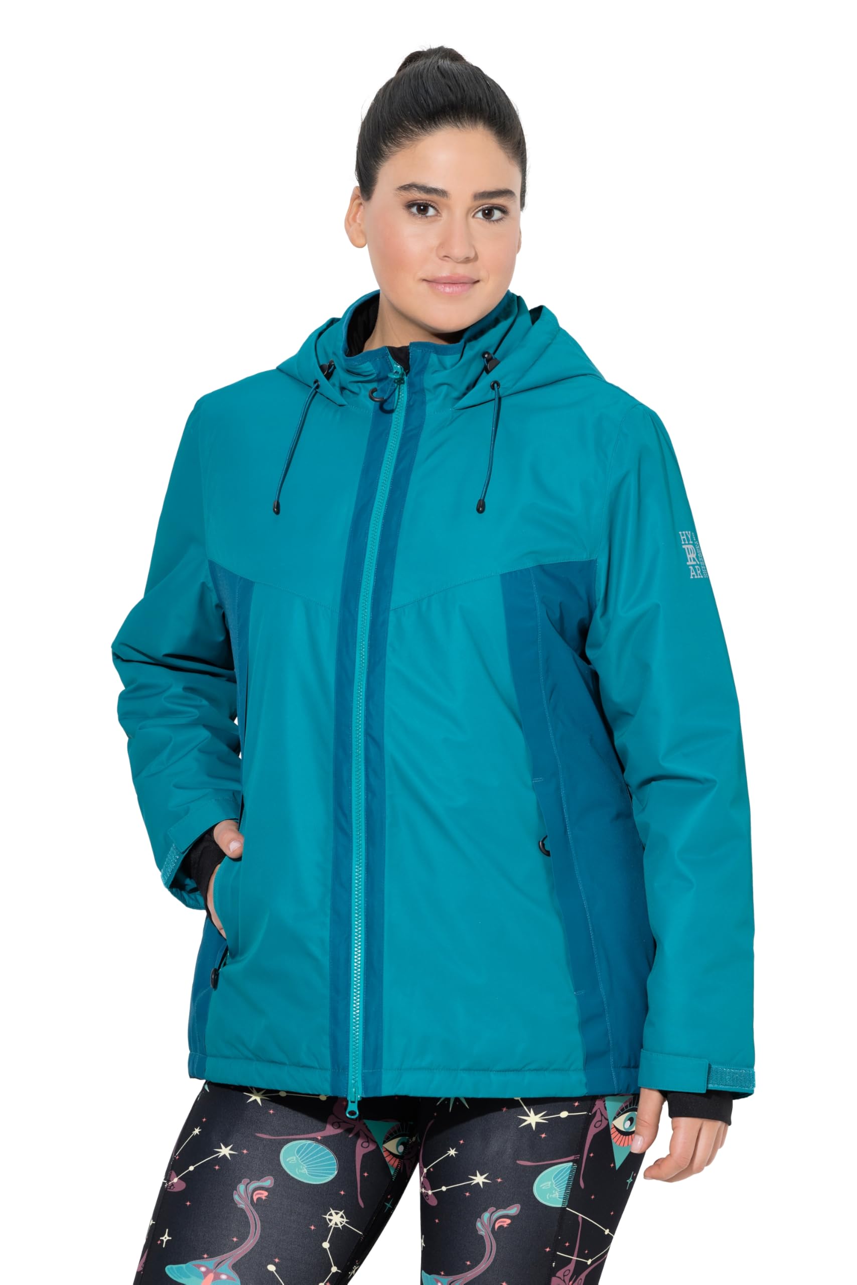 Ulla Popken Damen große Größen Übergrößen Plus Size HYPRAR Funktionsjacke, wasserdicht, Kapuze, Windfang 845156