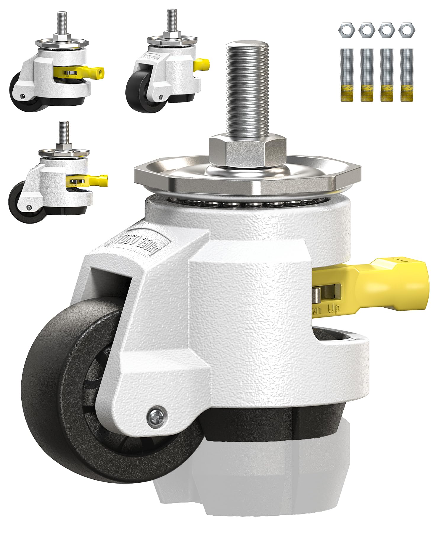 Leveling Stem Casters, M12 Thread Casters Set Of 4 Nigeria - View #4