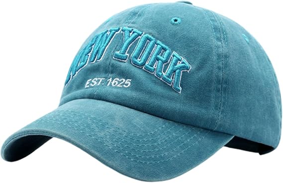 Berretto Baseball Vintage Denim Lavato Con Lettera Ricamata, Regolabile, Unisex, Cotone - 4