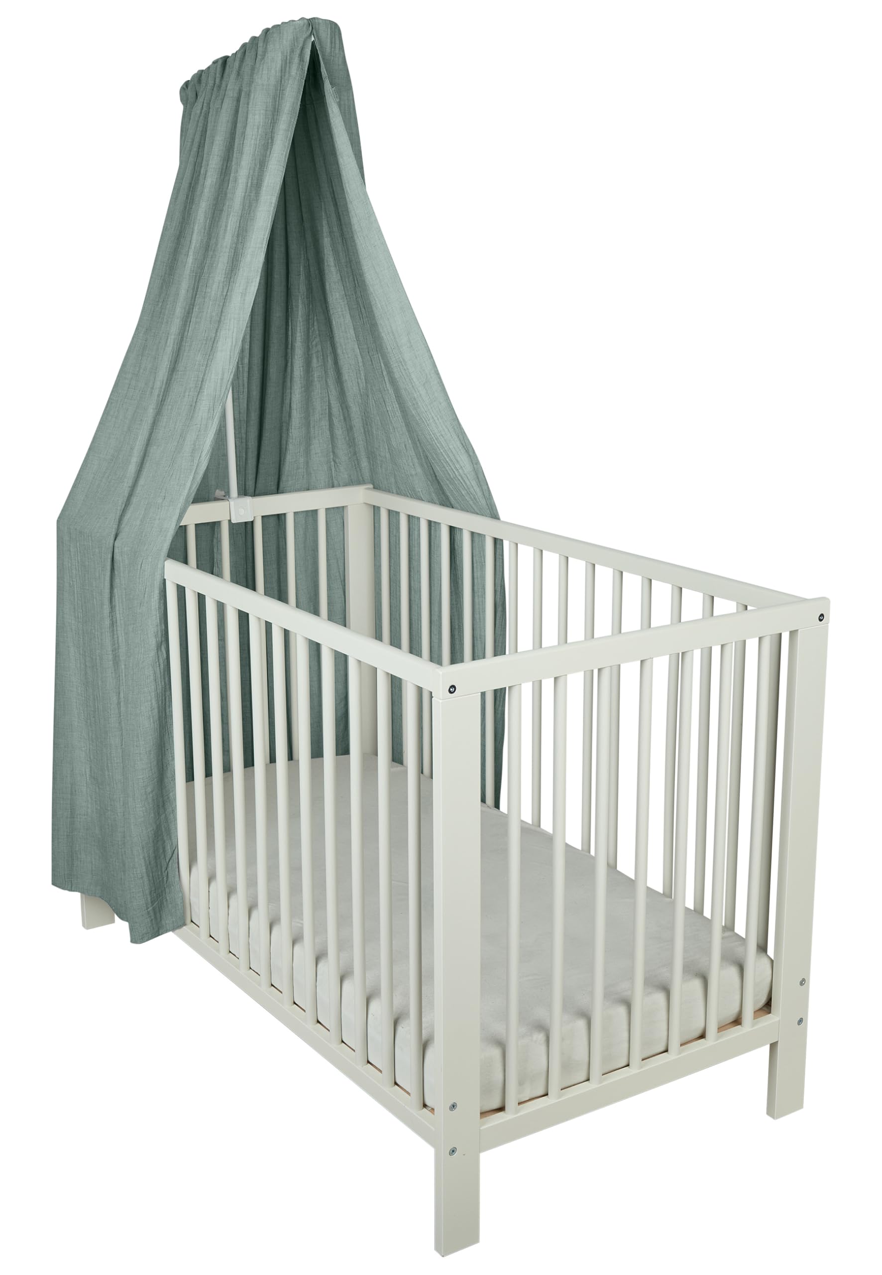 Sterntaler Betthimmel, luftiger Gaze-Stoff, leichter Baby-Betthimmel für Kinderbett, dekorativ und atmungsaktiv, 160×300×0,5 cm, steingrün
