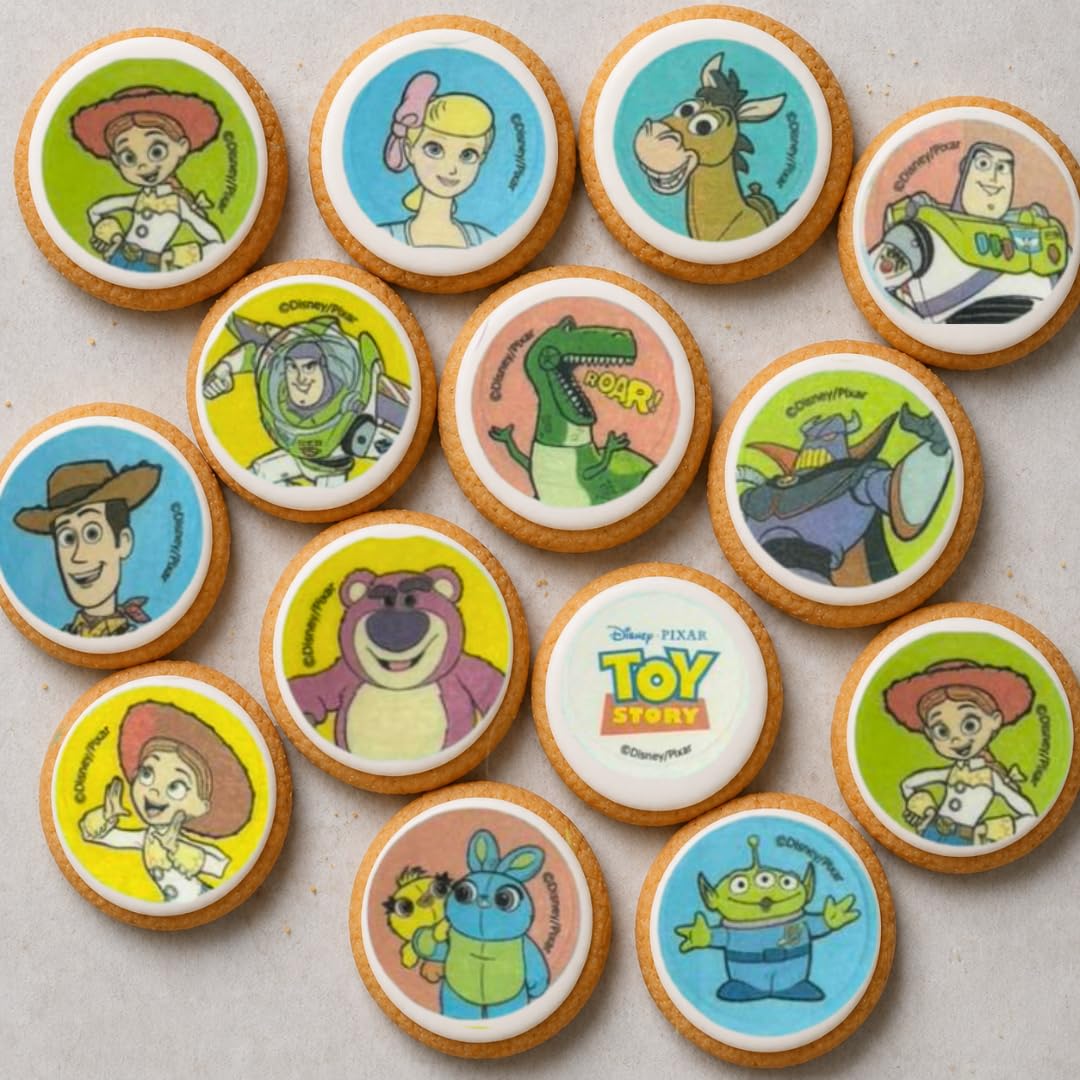 Mini Discos de Oblea Comestibles Toy Story Pack 20 Unidades 3,4 CM Decoración para Cumpleaños Infantiles