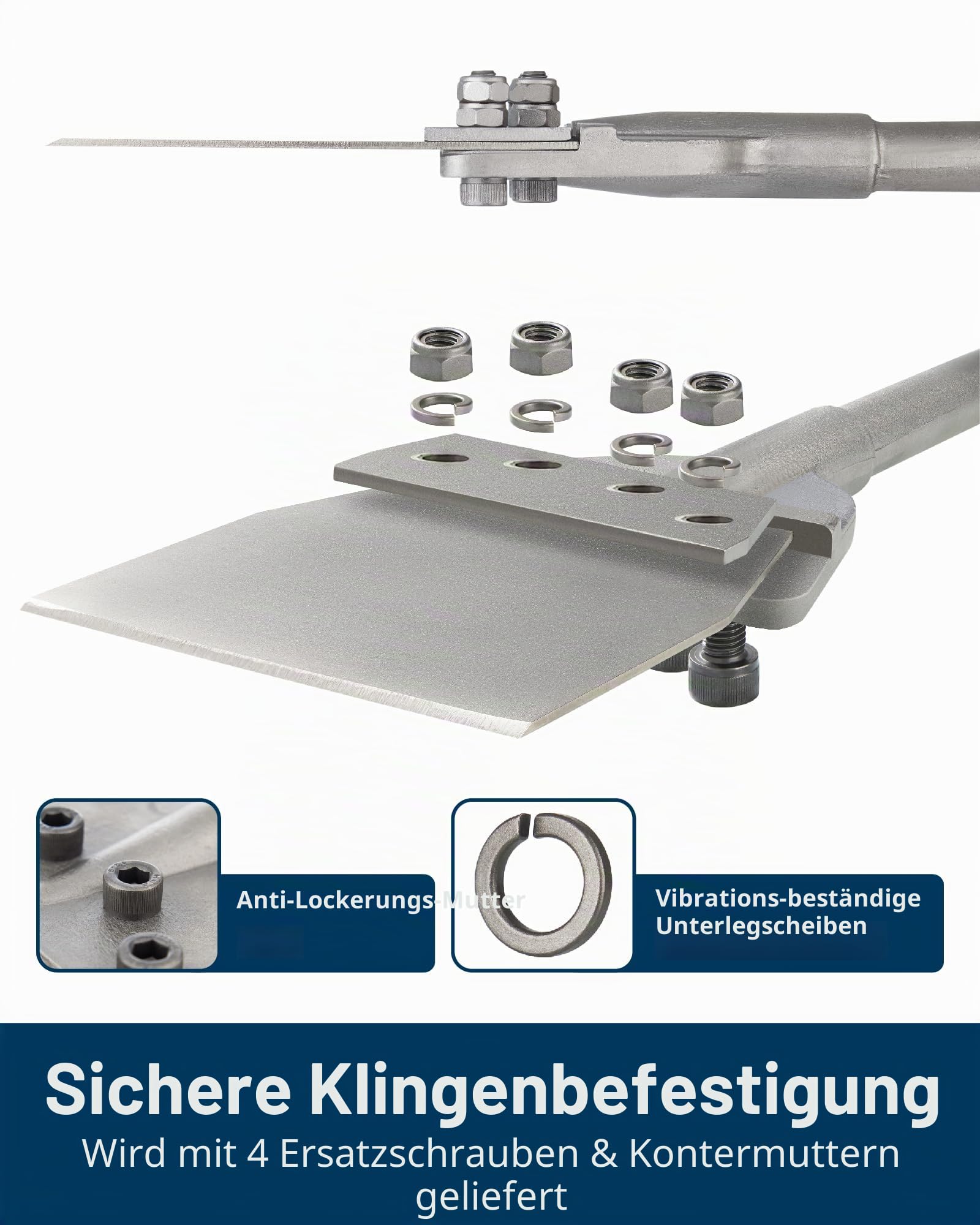 Firecore SDS Max Spachtelmeißel mit Ersatzklingen, Boden-Schaber SDS Max, 635mm×150mm, Spachtel werkzeug für Vinylböden,Böden, Fugenmörtel, Linoleum und Betonmörtel