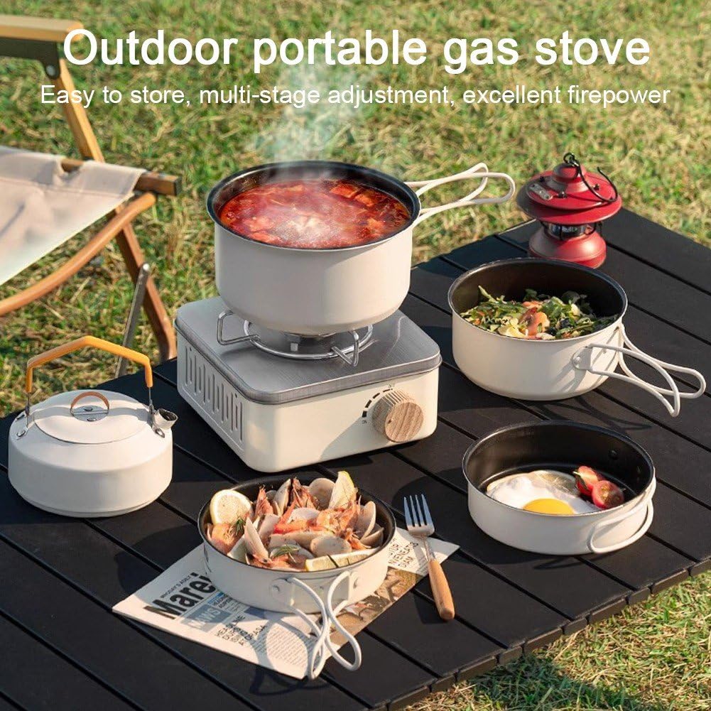 Réchaud De Camping Portable Lipfer – Acier Inoxydable, Pliable, Léger, Flamme Réglable, Pour Randonnée Et Pique-nique