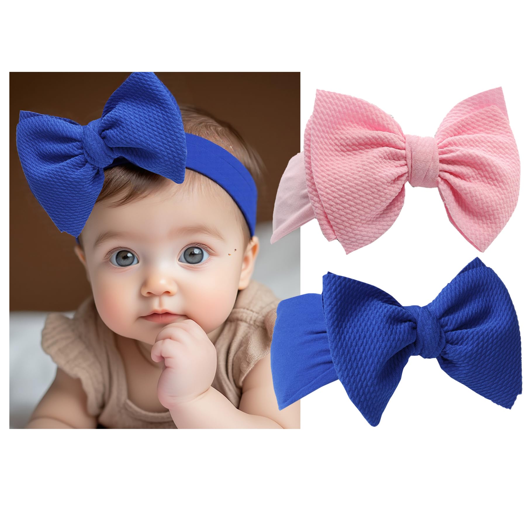 Lazos grandes para el cabello AYAOZTT para niña, diadema ancha para recién nacida, regalos ideales