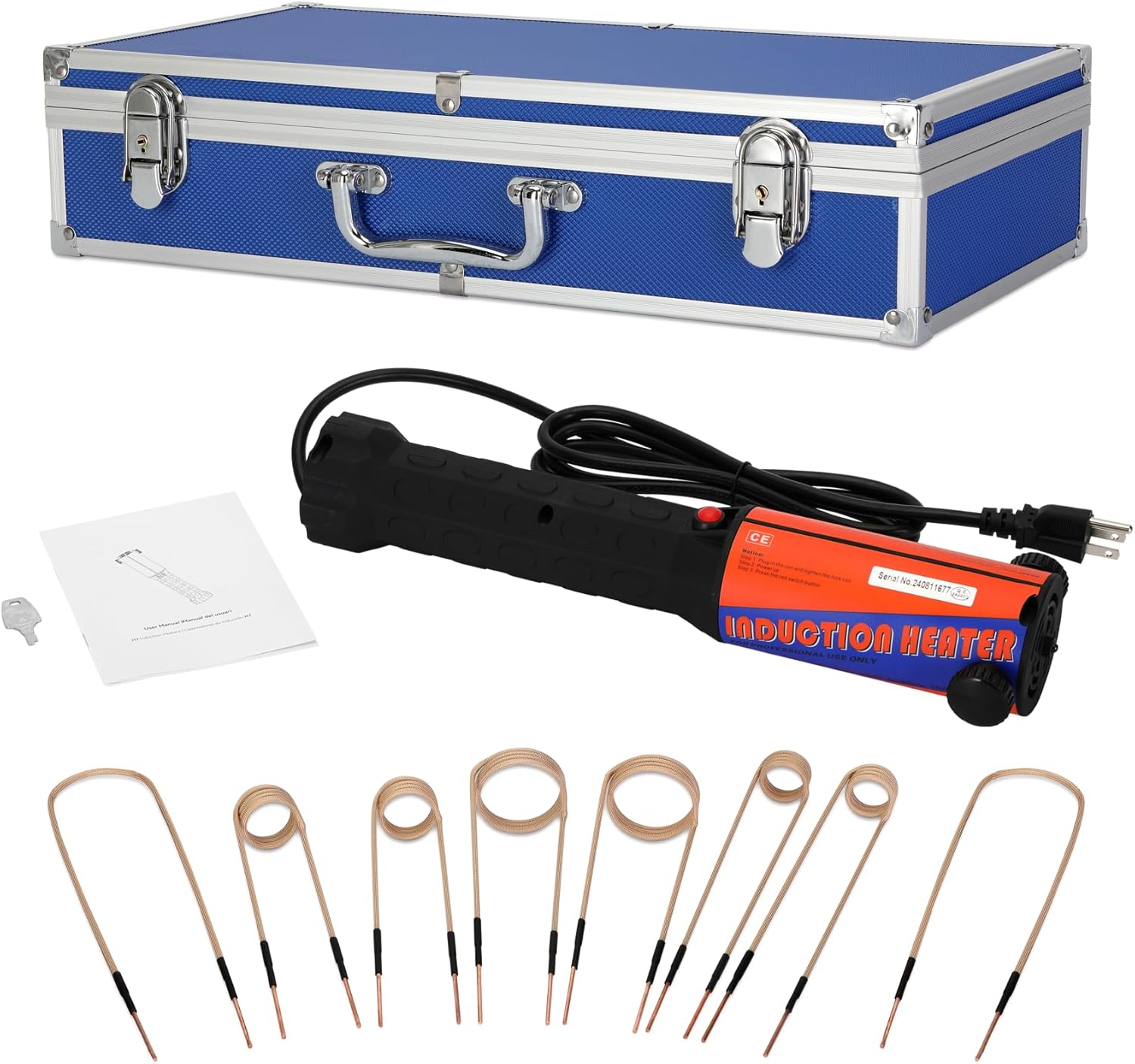 Magnetic Induction Heater Kit,Induction Heater Bolt Removal,1100W 110V Hand Held Induction Bolt Removal Tool for Rusty Screw Removing with 8 Coils and Box