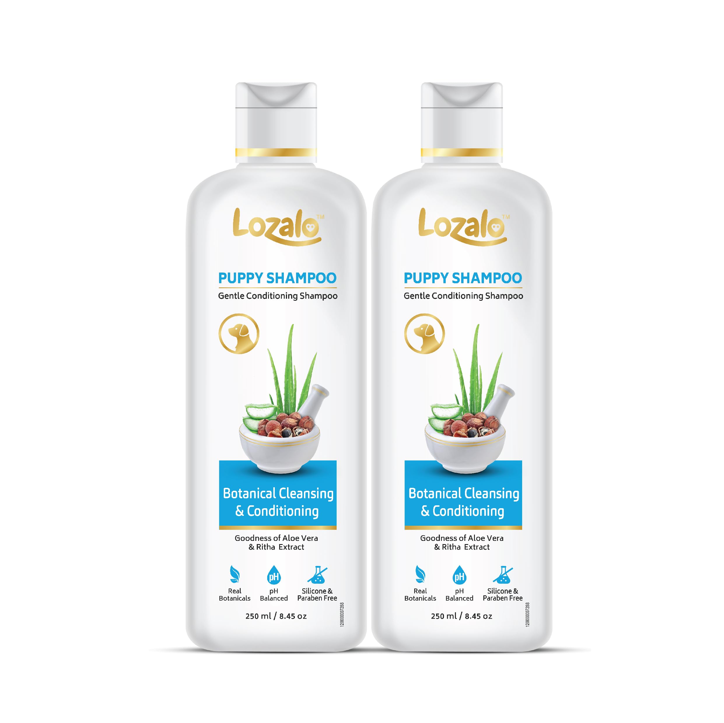 Lozalo Botanical Gentle Conditioning Puppy Shampoo-500 ml, Combo Pack of 2x250 ml | Mild Shampoo for Sensitive Puppy Skin | with Aloe Vera & Soapberry Extract, pH Balanced & Paraben Free (B0CX5J3D1P) Amazon Price History, Amazon Price Tracker