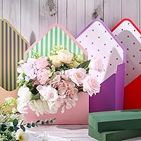 Vista 3 de TaoBary 16 cajas de sobres para ramo de floristería del día de la madre con bloques de espuma floral, cajas de regalo de papel, embalaje de flores