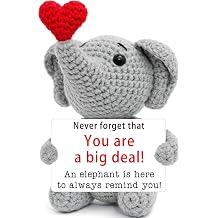 Elephant Gifts for Women Men, Cute Inspirational Birthday Graduation Gift for Daughter Son Him Her Friends Coworkers, Thank You Present for Mom Teacher Boss, Mini Crochet Elephant