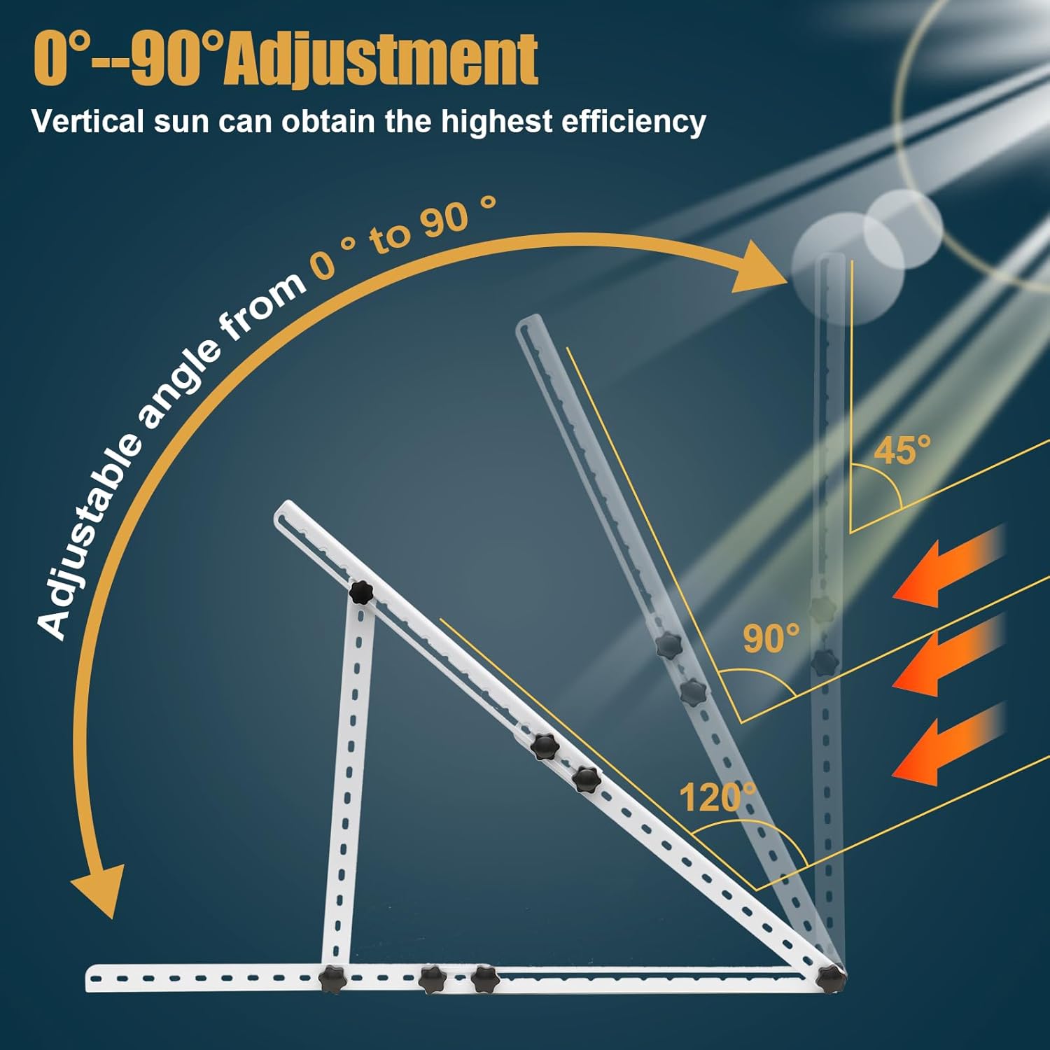 Solar Panel Mount, 32 in with Foldable Tilt Legs Adjustable Solar Panel Tilt Mount Brackets Set Installed on, Roof, Boat,Ieal for 180 200 300 400 Watt Solar Panel for Roof, White