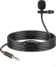 GELRHONR Wired Lavalier Micro Tie 3.5mm (1/8") TRRS Connector, Invisible Microphone for Phone, PC, Camera, Audio Recording, Gaming Streaming, Cable 1.5 m