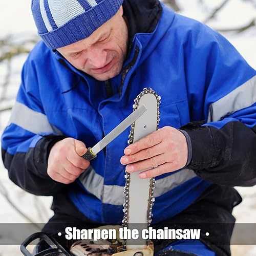 Miniatura 6 de Zhehao 2 piezas de lima plana de metal afilador de hacha rectangular de acero de 6 pulgadas, fresadora manual de corte único endurecido con mango