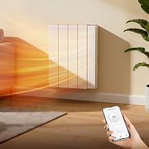 1000W Electric Radiator Wall Mounted Electric Heater Energy Efficient Ceramic Heater with WIFI & 7 Days/24H Timer and Thermostat,LCD Touch Screen,4 Smart Modes,Window Opening Detection,White