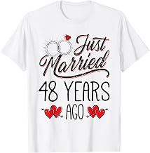 Just Married 48 Years Ago Funny Couple 48th Anniversary T-Shirt