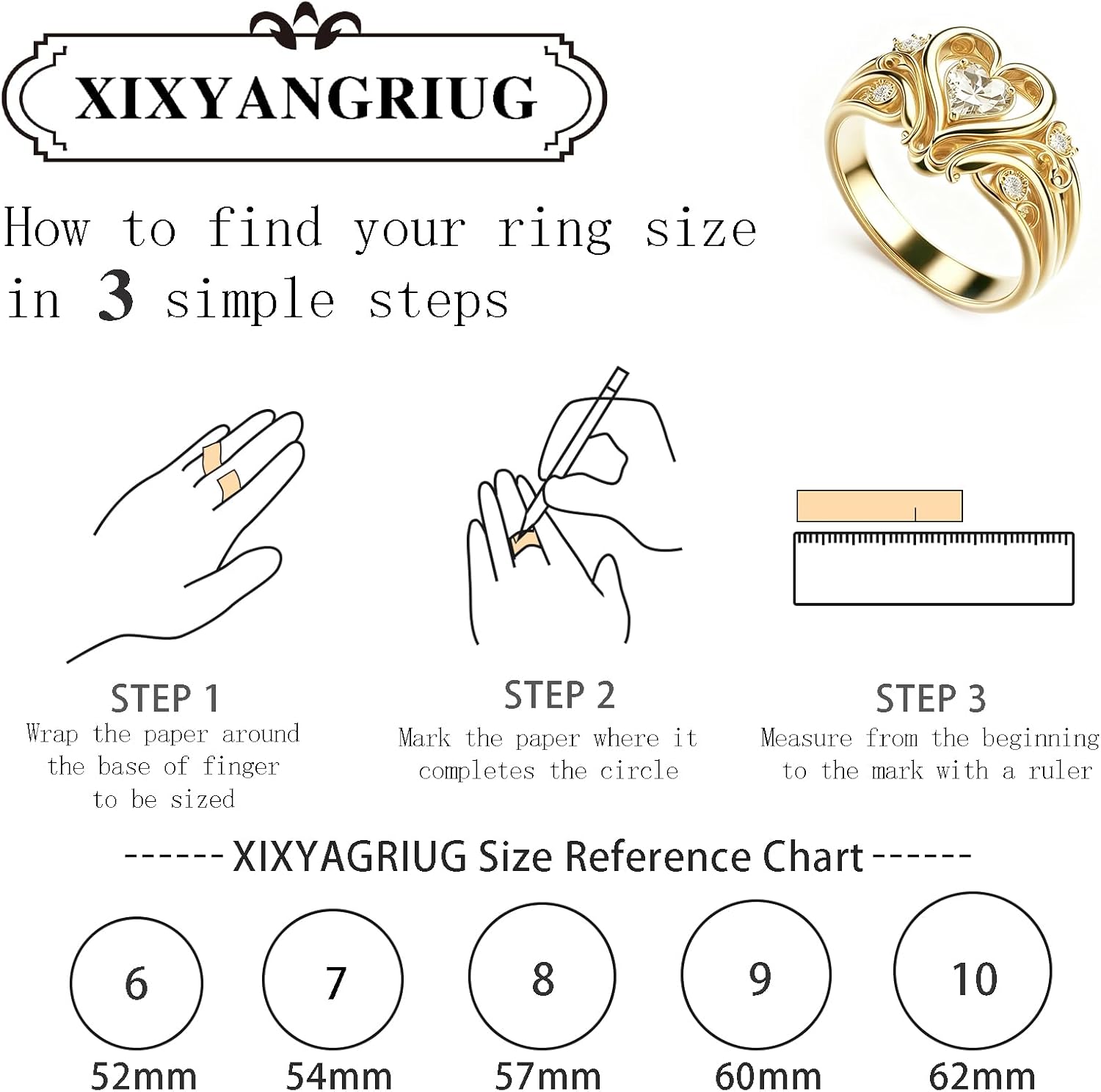 14K Gold Plated 925 Sterling Silver Ring for Women,Heart Promise Ring Dainty Cubic Zirconia Engagement Love Rings Filigree Jewelry Gift for Women Wedding Size:6-10