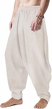 その他 SALSATION Drop Crotch Pants Sand L SIZE JLFKNG Mens Pants Loose Fit Breathable Drop Crotch Pants With