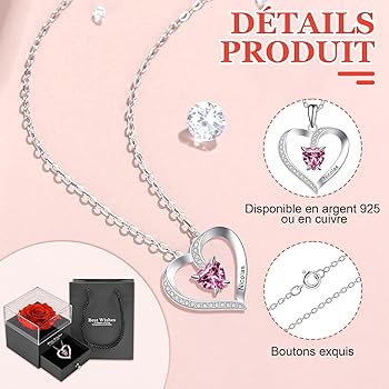 Gravado Collier En Inox Avec Pendentif En Forme De Cœur, Gravure