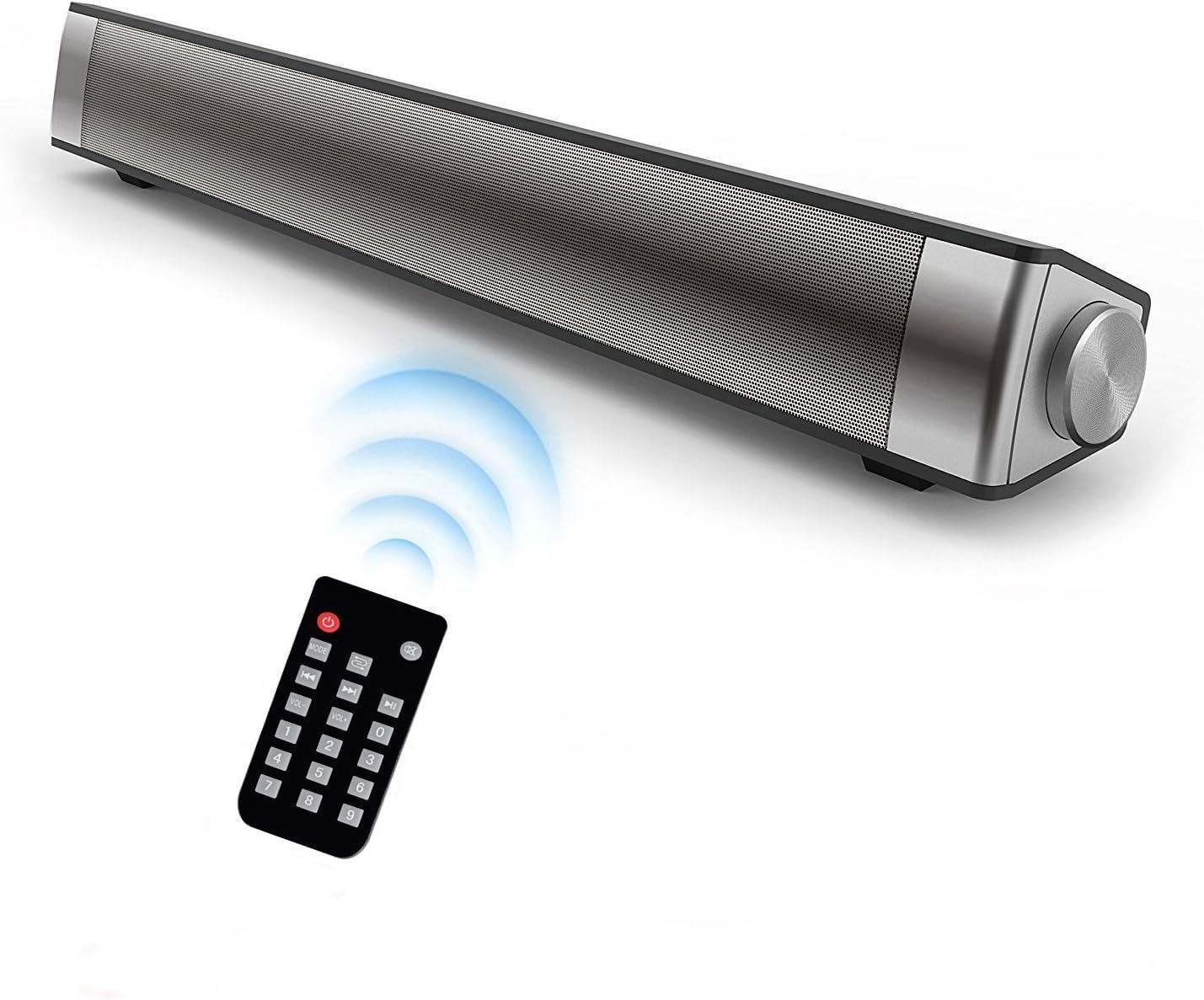 DABASO Sound Bar,New LP-08 2.1 Channel 10W Black Wireless Bluetooth 4.0 Speaker,Super Bass Stereo Multifunctional Soundbar for TV/Computer/Smartphone/MP3 Player(2018 Upgraded)