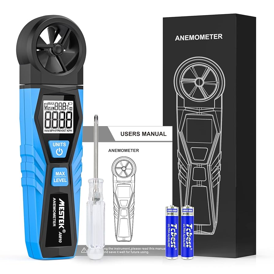 Anemometro Digitale MESTEK Portatile - Misura Velocità Vento, Temperatura, Con Retroilluminazione Per Esterni - Foto 9