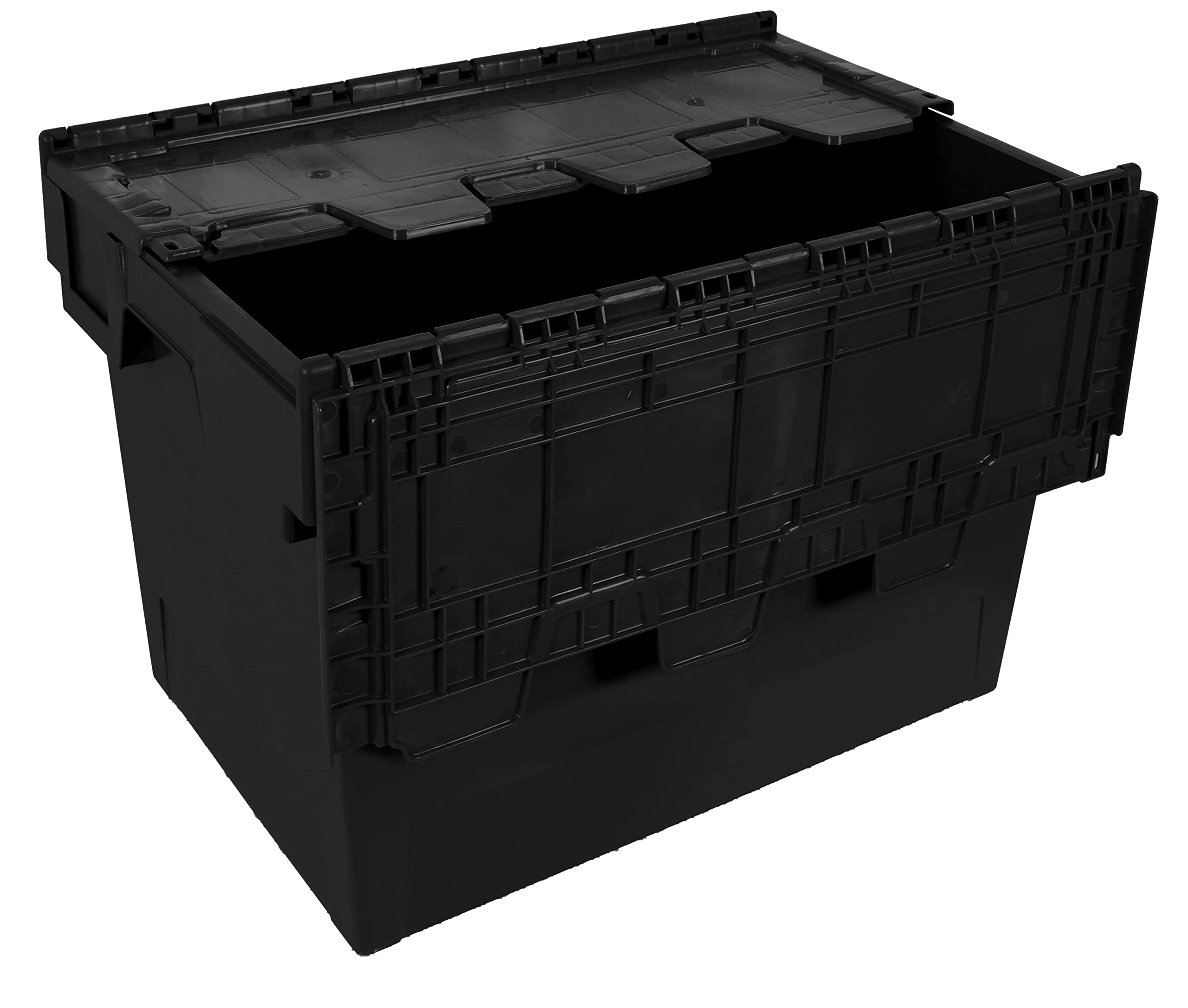 Tayg - Boîte Eurobox avec couvercle pour entrepôt et transport 60 x 40 x 44 cm noire (6444-T)