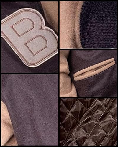 Miniatura 6 de Hotline Miami Varsity Letterman - Chaqueta de béisbol de lana para hombre, ajuste delgado, casual, cálida, para niños