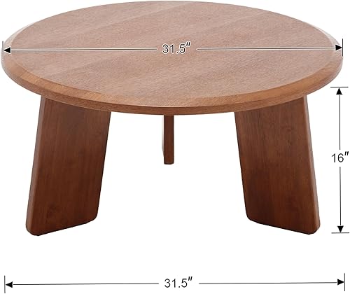 Miniatura 2 de Mesa auxiliar moderna de mediados de siglo, mesa de madera para sala de estar, bonita mesa de centro redonda para sala de estar, oficina, recepción,