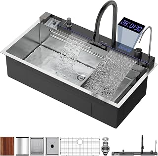 Logmey 33" Smart Dual Waterfall Sink